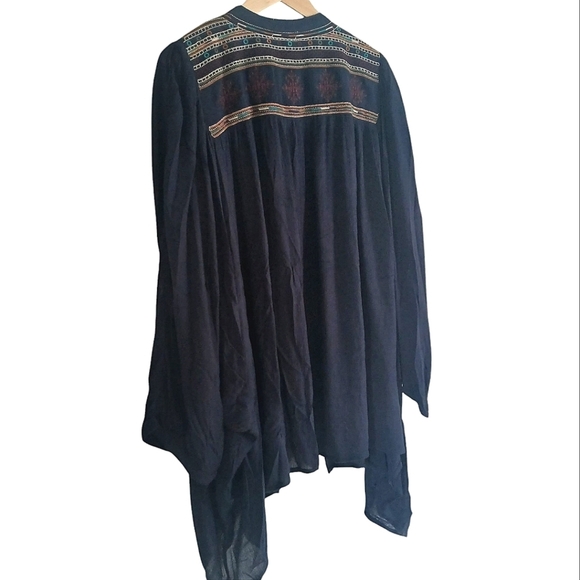 Umgee Tunic Top Kimono Embellished Embroidered Pleated Lightweight Open Front - Picture 6 of 13